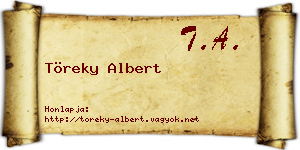 Töreky Albert névjegykártya