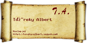 Töreky Albert névjegykártya